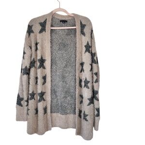 American Eagle Women’s Open Front Cardigan Long‎ Sleeves Star Print Medium NWOT